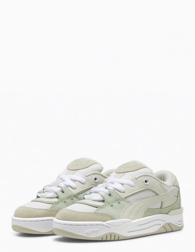 Sneakers Femme Puma 180 Beige/Blanc/Vert En Nubuck