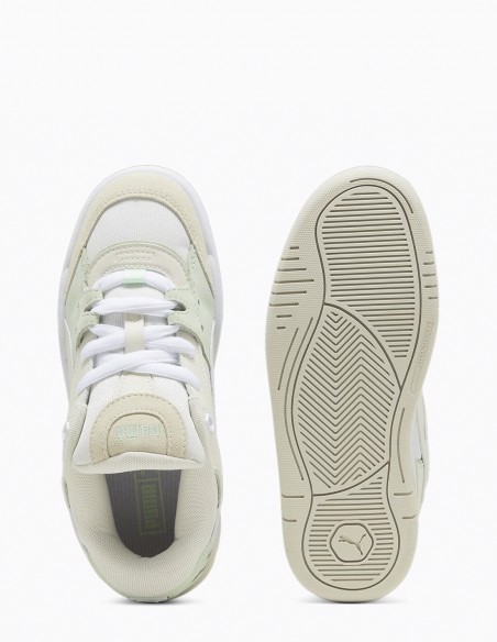 Sneakers Femme Puma 180 Beige/Blanc/Vert En Nubuck