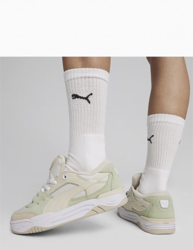 Sneakers Femme Puma 180 Beige/Blanc/Vert En Nubuck