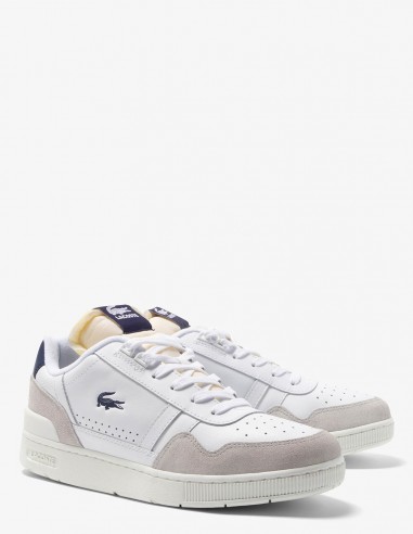 Sneakers Homme Lacoste t-clip 223 5 sma Blanc/Bleu En Cuir