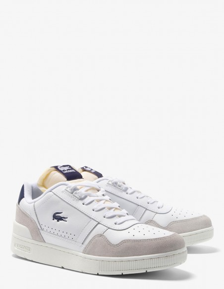 Sneakers Homme Lacoste t-clip 223 5 sma Blanc/Bleu En Cuir