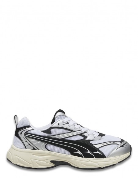 Sneakers Mixtes Puma Morphic Retro Blanc Et Noir En Toile
