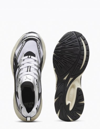 Sneakers Mixtes Puma Morphic Retro Blanc Et Noir En Toile