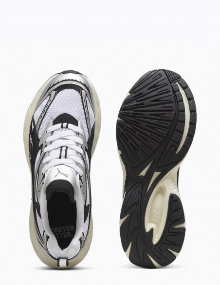 Sneakers Mixtes Puma Morphic Retro Blanc Et Noir En Toile