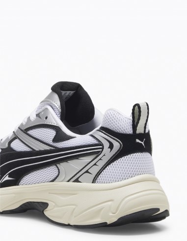 Sneakers Mixtes Puma Morphic Retro Blanc Et Noir En Toile