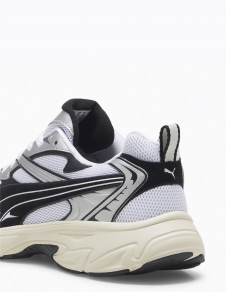 Sneakers Mixtes Puma Morphic Retro Blanc Et Noir En Toile