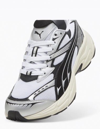 Sneakers Mixtes Puma Morphic Retro Blanc Et Noir En Toile