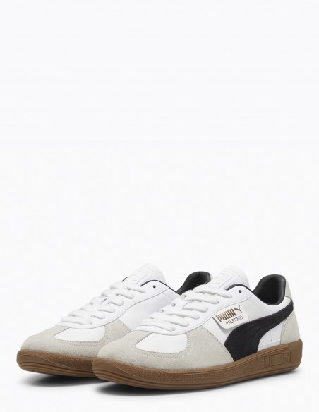 Sneakers Mixte Puma Palermo LTH Blanc/Noir 396464-01B Cuir