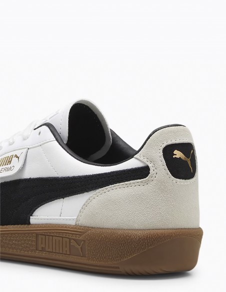 Sneakers Mixte Puma Palermo LTH Blanc/Noir 396464-01B Cuir