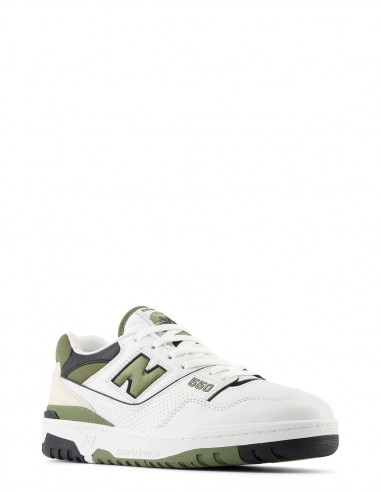 Sneakers Homme New Balance 550 En Cuir Blanc Et Kaki