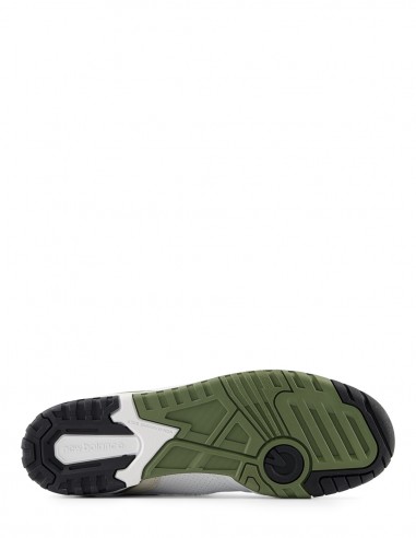 Sneakers Homme New Balance 550 En Cuir Blanc Et Kaki