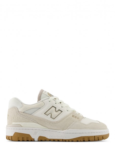 Sneakers Femme New Balance 550 Blanc Et Beige En Cuir - BBW550TB