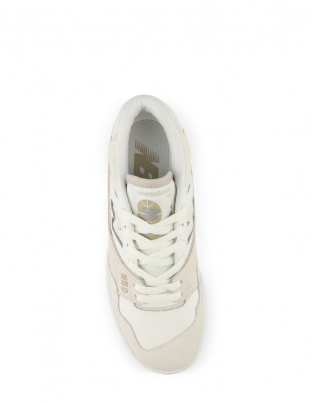 Sneakers Femme New Balance 550 Blanc Et Beige En Cuir - BBW550TB