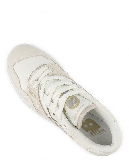 Sneakers Femme New Balance 550 Blanc Et Beige En Cuir - BBW550TB