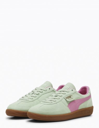 Sneakers Femme Puma Palermo Vert/Rose Daim 396463-02B