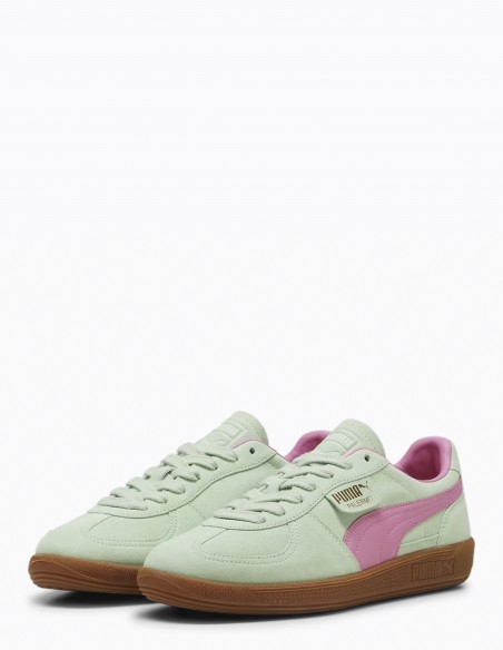 Sneakers Femme Puma Palermo Vert/Rose Daim 396463-02B