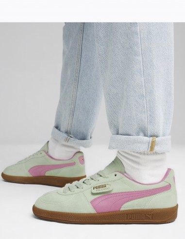 Sneakers Femme Puma Palermo Vert/Rose Daim 396463-02B