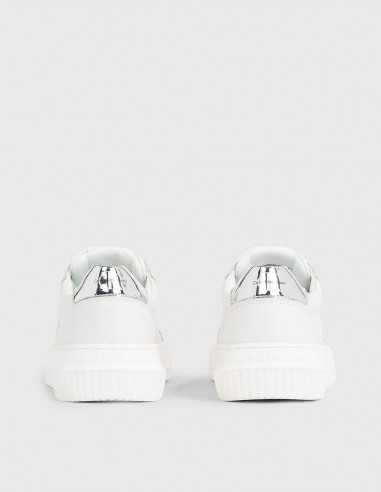 Baskets de ville Femme Calvin Klein Chunky Cupsole Mono Blanc/Argent Cuir YW01224-YBR