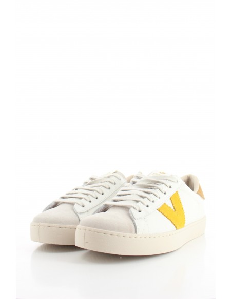 Baskets de ville Femme Victoria Berlin Piel & Serraje Cuir Blanc/Jaune 1126142-52
