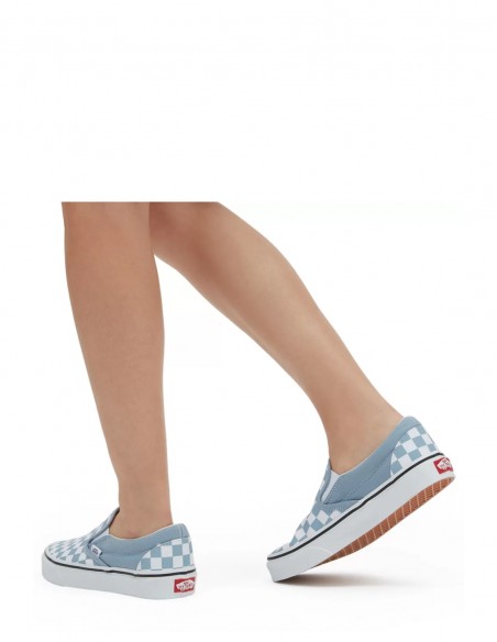 Sneakers Mixte Vans UA Classic Slip-on Blanc/Bleu VN000BVZDSB