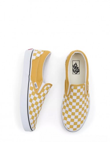 Sneakers Femme Vans UA Classic Slip-on Blanc/Jaune VN000BVZLSV