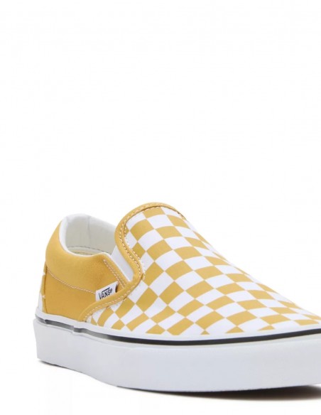 Sneakers Femme Vans UA Classic Slip-on Blanc/Jaune VN000BVZLSV