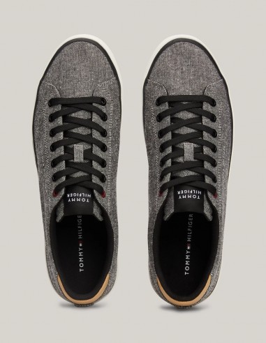 Baskets de ville Homme Tommy Hilfiger Th Hi Vulc Low Chambray Noir/Gris FM04945-BDS