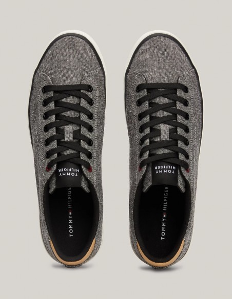 Baskets de ville Homme Tommy Hilfiger Th Hi Vulc Low Chambray Noir/Gris FM04945-BDS