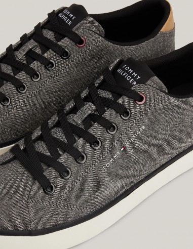 Baskets de ville Homme Tommy Hilfiger Th Hi Vulc Low Chambray Noir/Gris FM04945-BDS