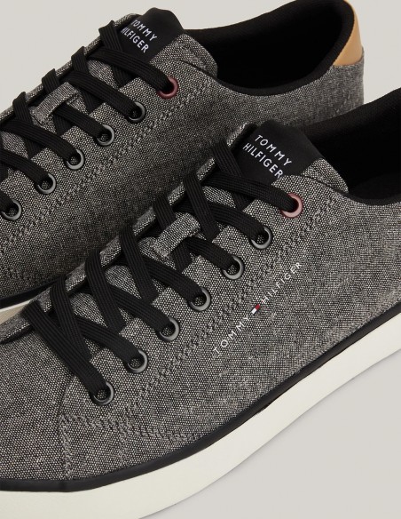 Baskets de ville Homme Tommy Hilfiger Th Hi Vulc Low Chambray Noir/Gris FM04945-BDS
