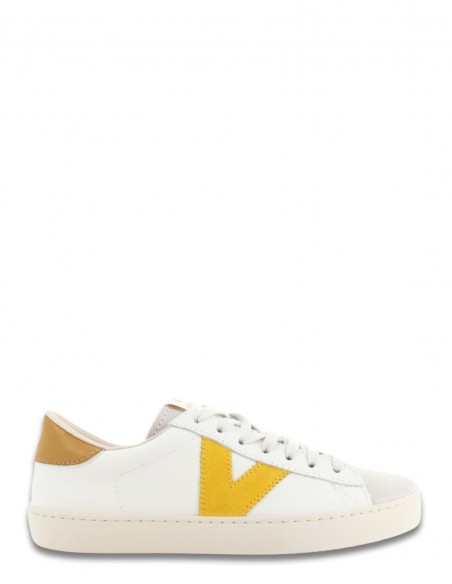 Baskets de ville Femme Victoria Berlin Piel & Serraje Cuir Blanc/Jaune 1126142-52