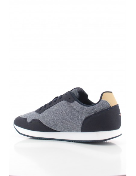 Baskets De Ville Homme Tommy Hilfiger Runner Mix Chambr Gris Et Noir