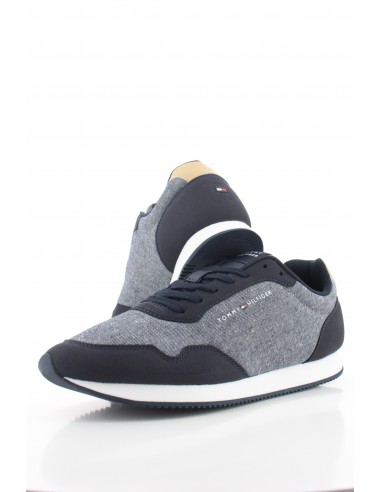 Baskets De Ville Homme Tommy Hilfiger Runner Mix Chambr Gris Et Noir