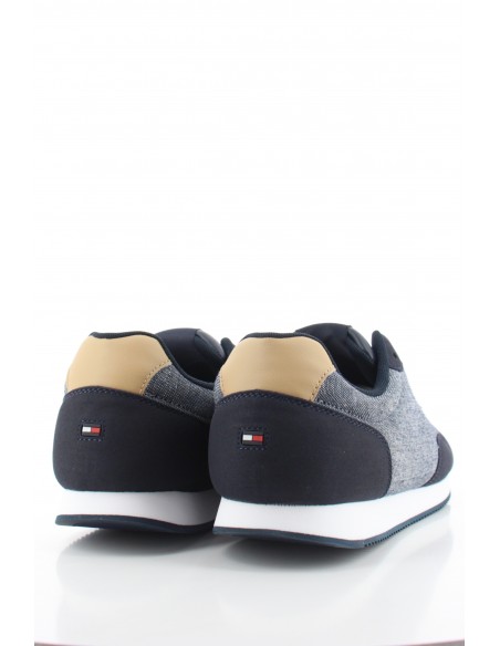 Baskets De Ville Homme Tommy Hilfiger Runner Mix Chambr Gris Et Noir