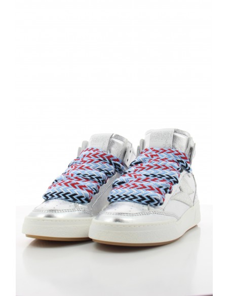 Baskets De Ville Montantes Femme Semerdjian Braga Argenté En Cuir