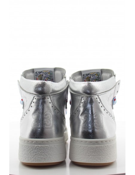 Baskets De Ville Montantes Femme Semerdjian Braga Argenté En Cuir