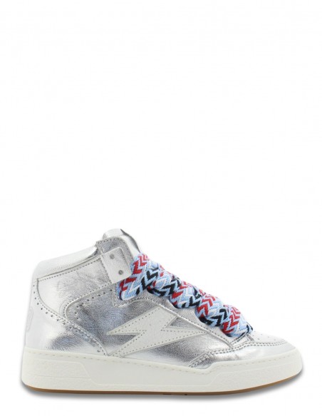 Baskets De Ville Montantes Femme Semerdjian Braga Argenté En Cuir