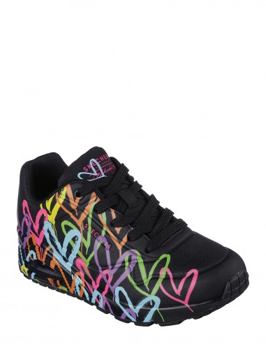 Basket de ville Skechers femme uno - highlight love noir 177981-BKMT