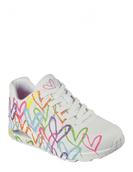 Basket de ville Skechers femme uno - highlight love blanche 177981-WMLT