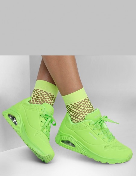 Basket de ville Skechers Femme uno - night shades Verte 73667-LMGN