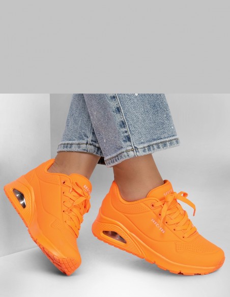 Basket de ville Skechers Femme uno - night shades Orange 73667-NORG
