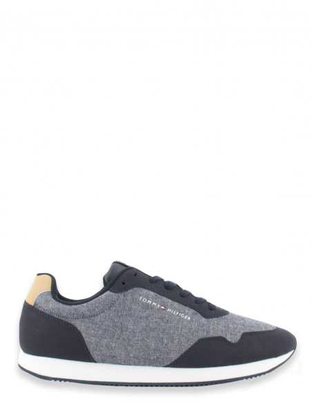 Baskets De Ville Homme Tommy Hilfiger Runner Mix Chambr Gris Et Noir