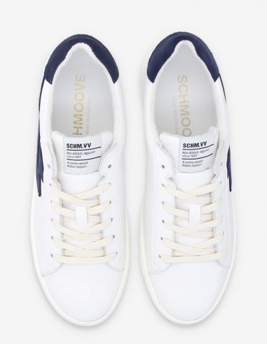 Baskets de ville Homme Schmoove Spark Signature M Blanc/Bleu Cuir QMNL-L704-B9