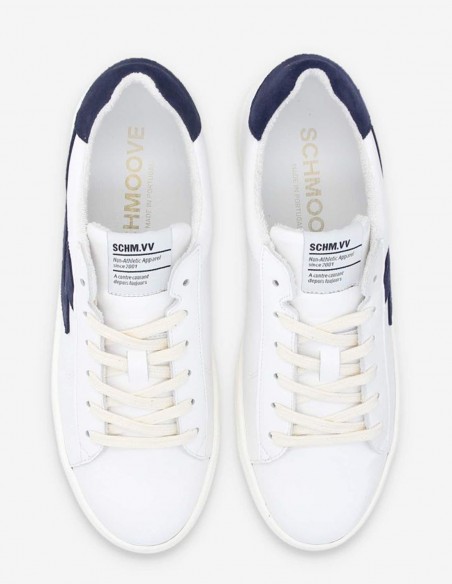 Baskets de ville Homme Schmoove Spark Signature M Blanc/Bleu Cuir QMNL-L704-B9