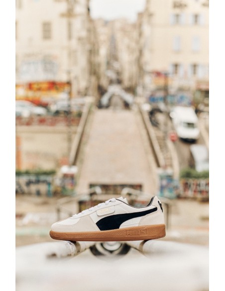 Sneakers Mixte Puma Palermo LTH Blanc/Noir 396464-01B Cuir