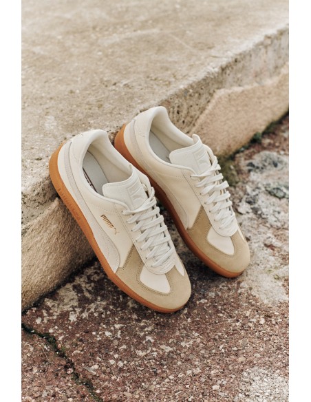 Baskets Homme Puma Army Trainer Blanc/Marron/Beige En Cuir