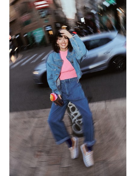 Sneakers Femme Vans UA Classic Slip-on Blanc/Jaune VN000BVZLSV