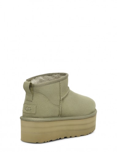 Boots Femme Ugg Classic Ultra Mini Platform Daim Kaki
