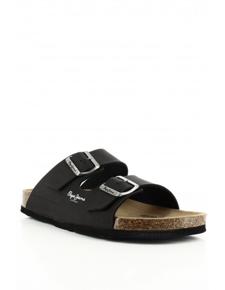 Mules Homme - Pepe Jeans - Bio M Double Velour Noir - PMS80003-999