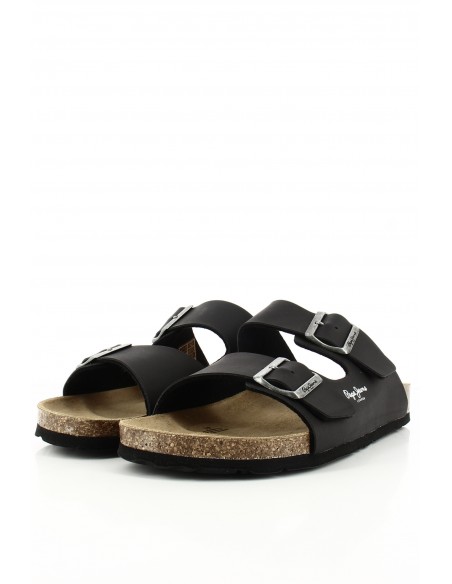 Mules Homme - Pepe Jeans - Bio M Double Velour Noir - PMS80003-999